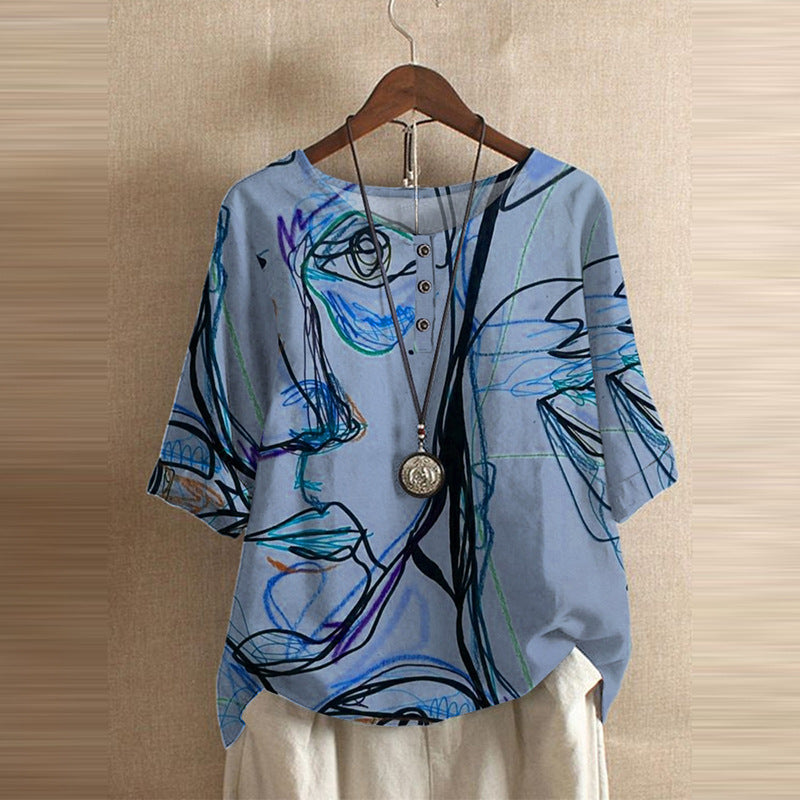 Soulful Lines - Abstract Portrait Tee