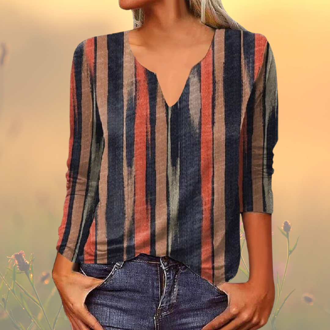Cleopatra - Stylish Striped Design Blouse