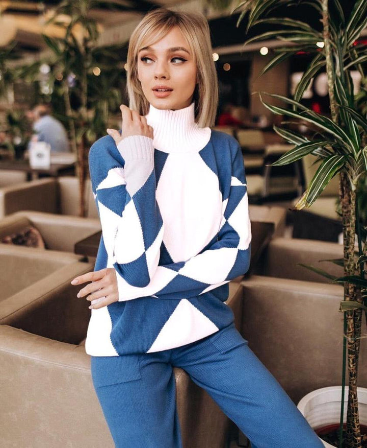 Amelia - Casual Argyle Sweater & Pants Set - Bond Bristol