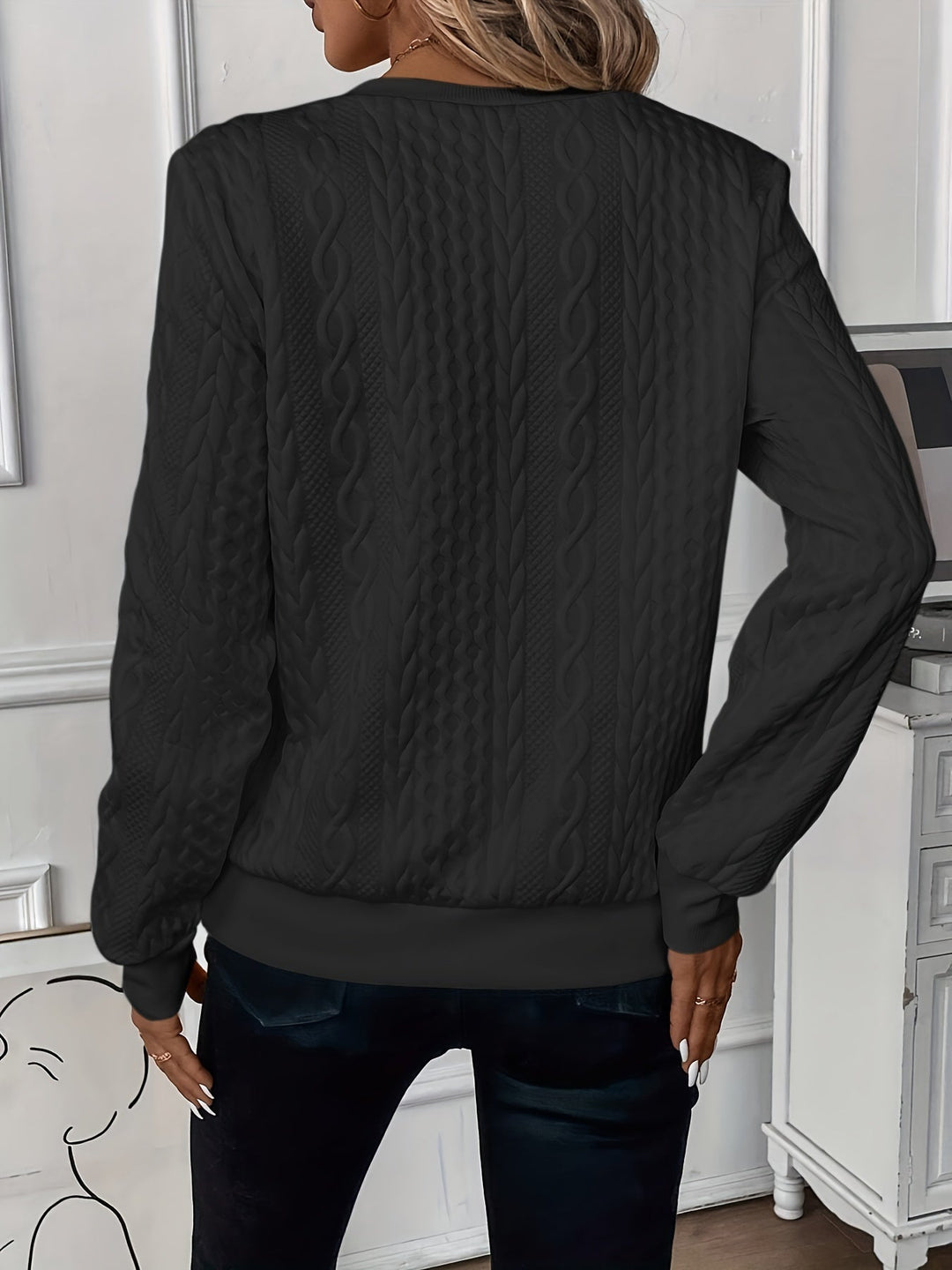 Agata - Cable Sweater with Decorative Zipper - Bond Bristol