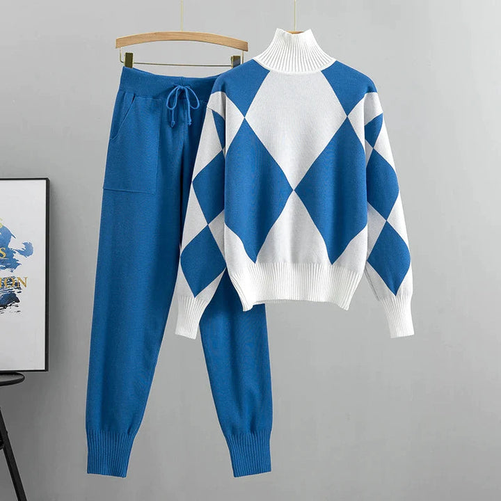 Amelia - Casual Argyle Sweater & Pants Set - Bond Bristol