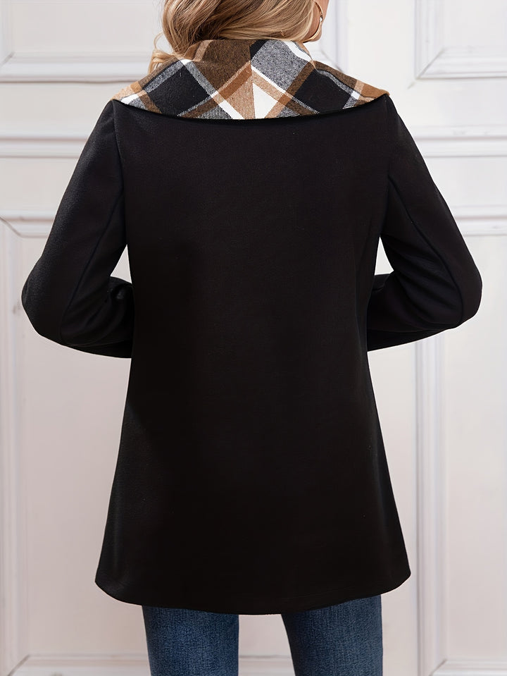 Emma | Classic Plaid-Lined Midi Coat