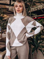 Amelia - Casual Argyle Sweater & Pants Set - Bond Bristol