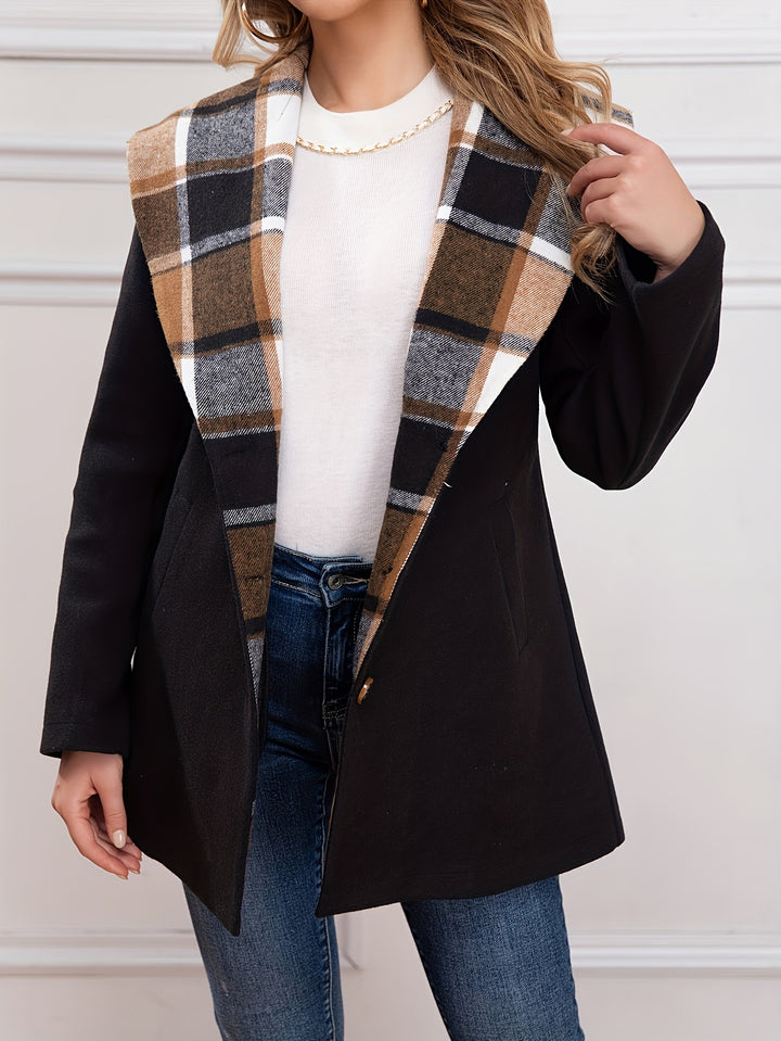 Emma | Classic Plaid-Lined Midi Coat