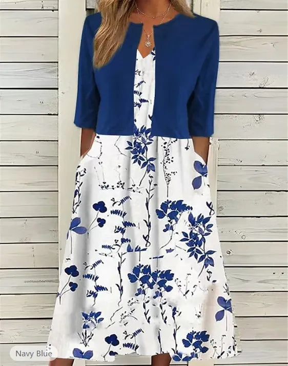 Elise™ - Floral Two Piece Midi Dress