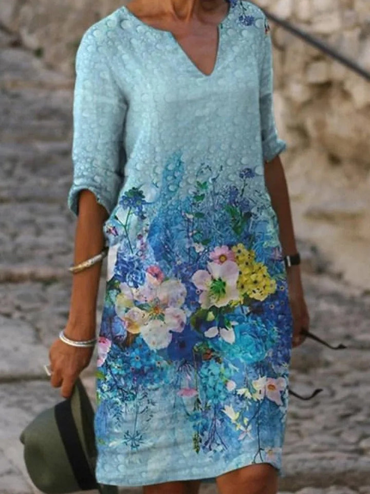 Dahlia - Robe A-line imprimée