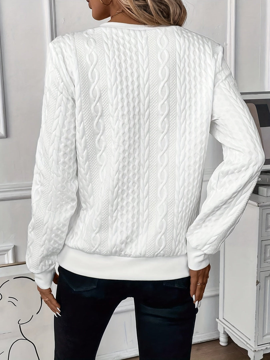 Agata - Cable Sweater with Decorative Zipper - Bond Bristol